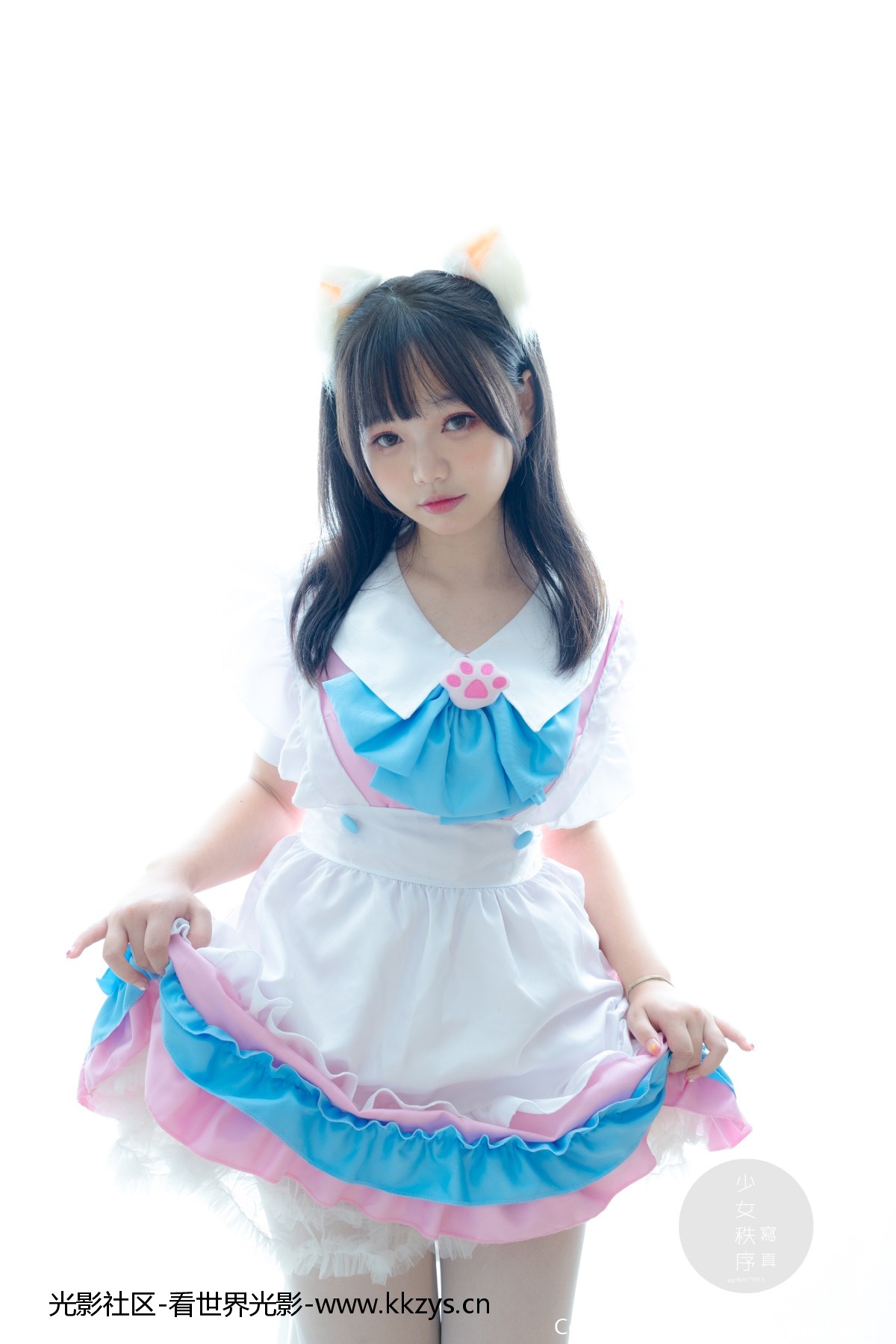 少女秩序 GR02L 乐栀 白丝双马尾猫耳女仆 [42P-248MB]-光影社区