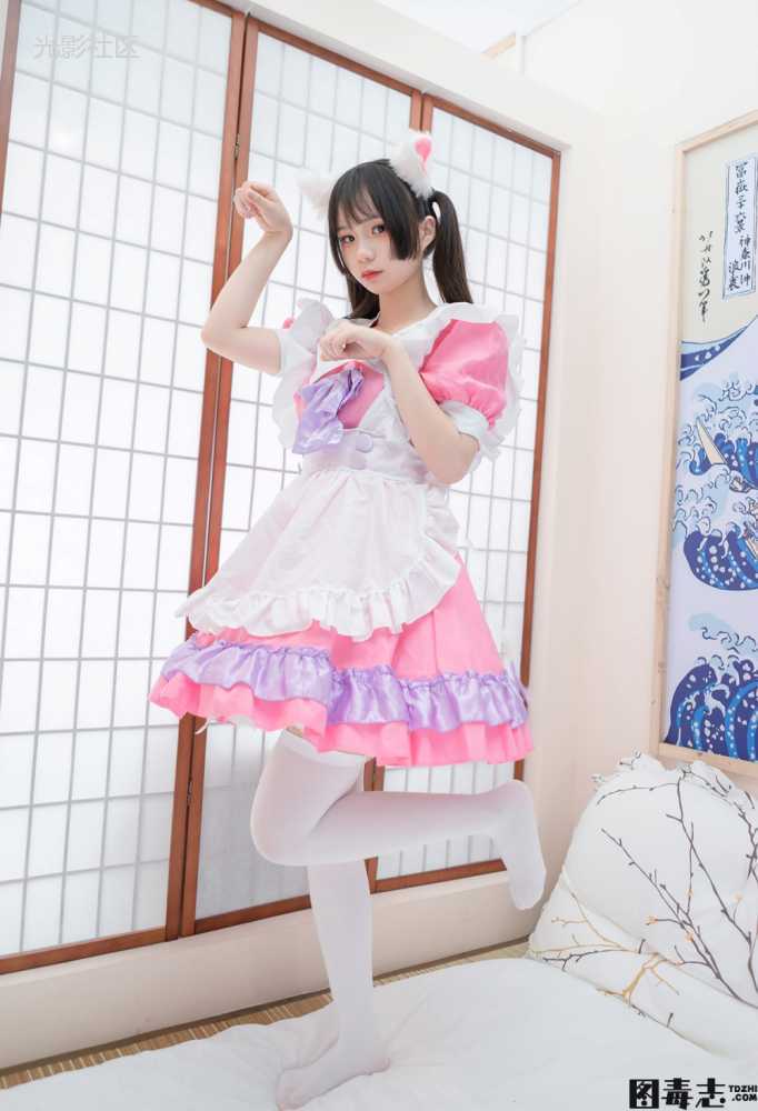 [轻兰映画] Grand.011 半度度度喵 粉红女仆的白丝-光影社区
