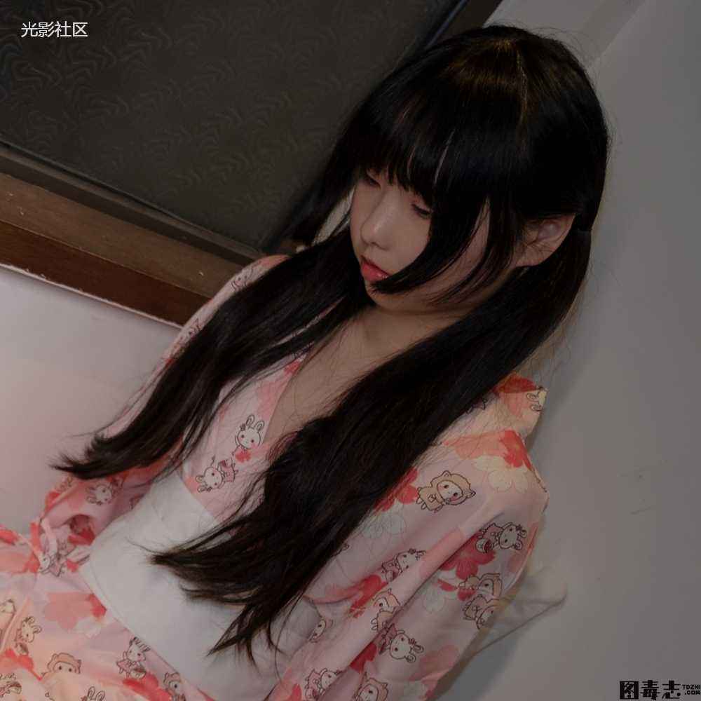 [森萝财团] 爱花写真 ALPHA-014 白丝樱花兔子和服浴衣-光影社区