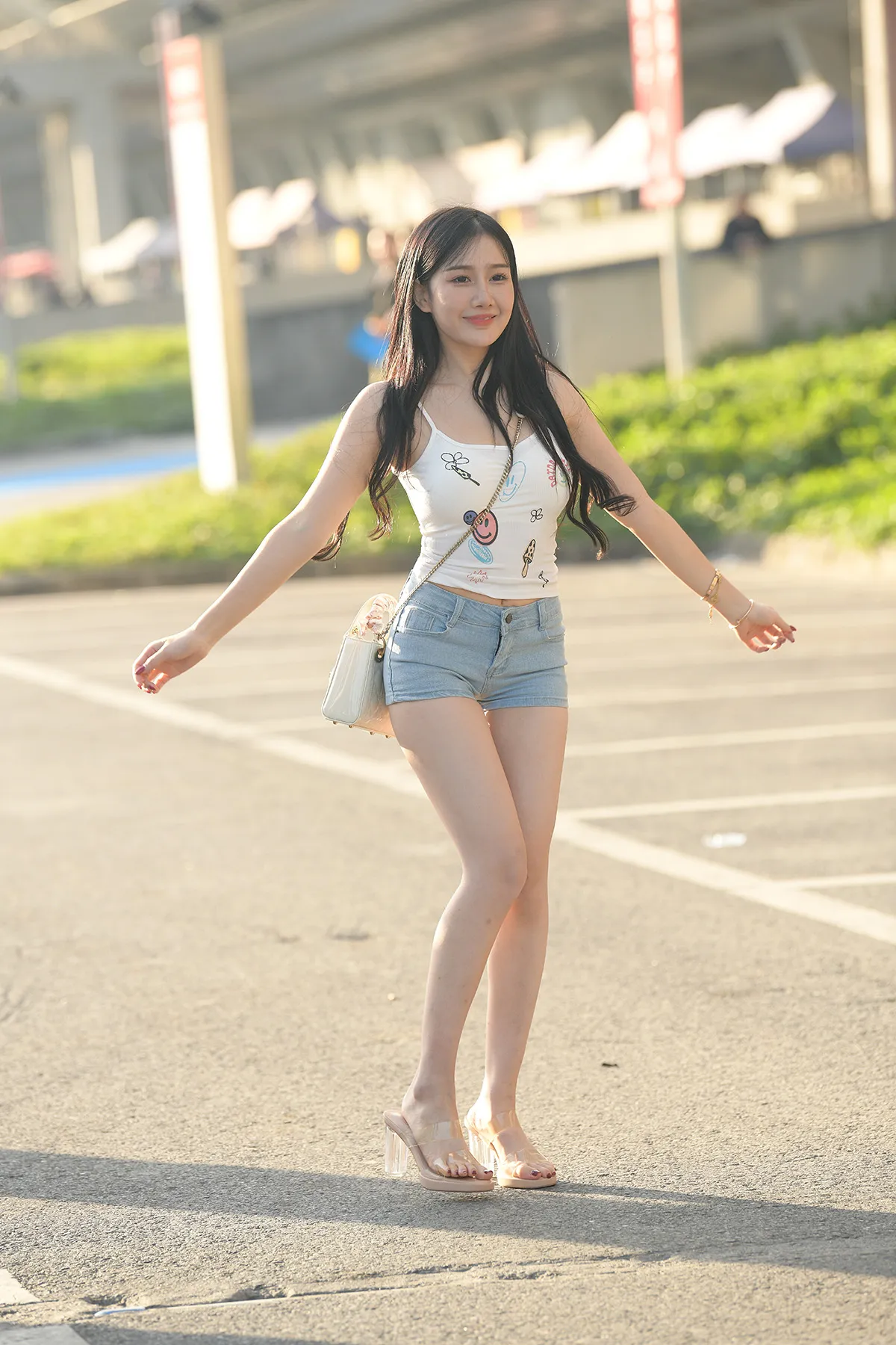 甜美可爱牛仔短裤-光影社区