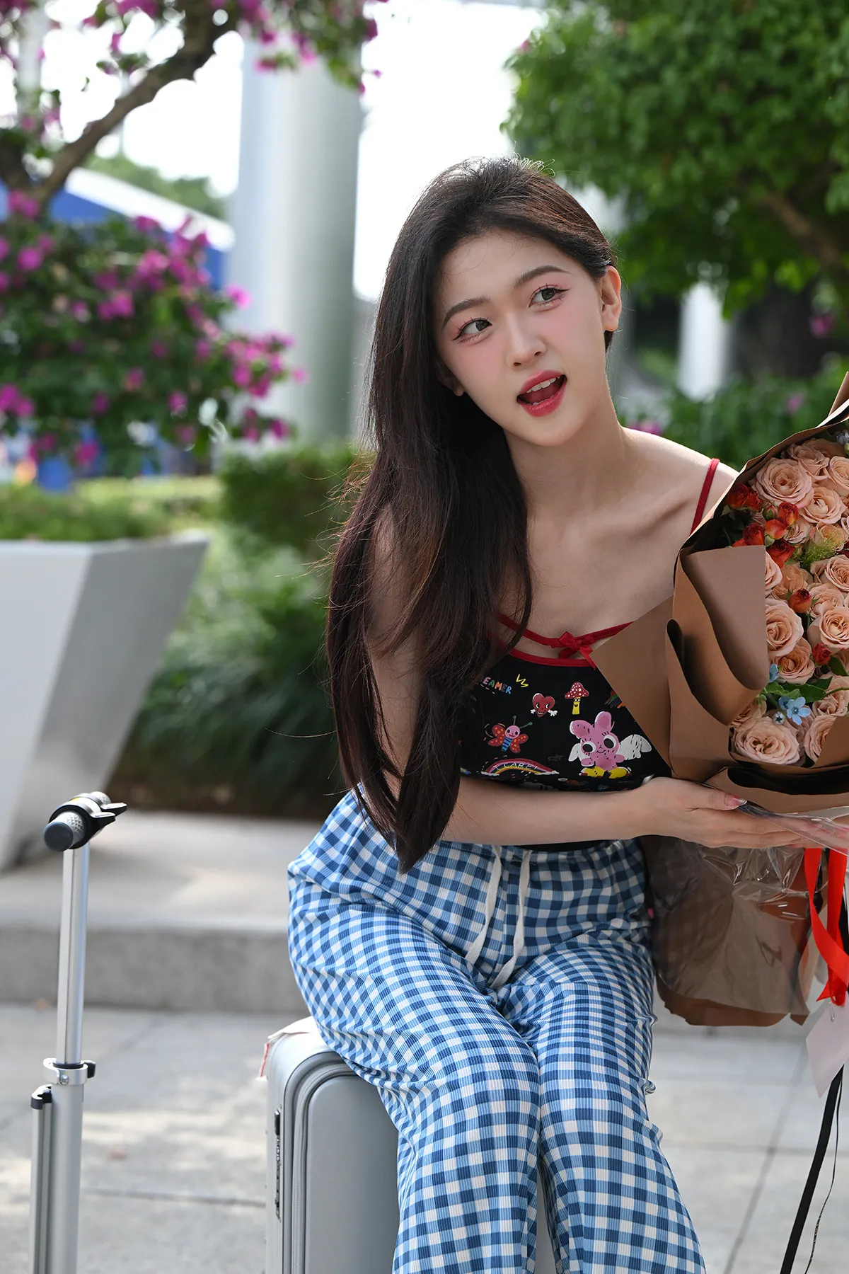 甜美格子裤-光影社区