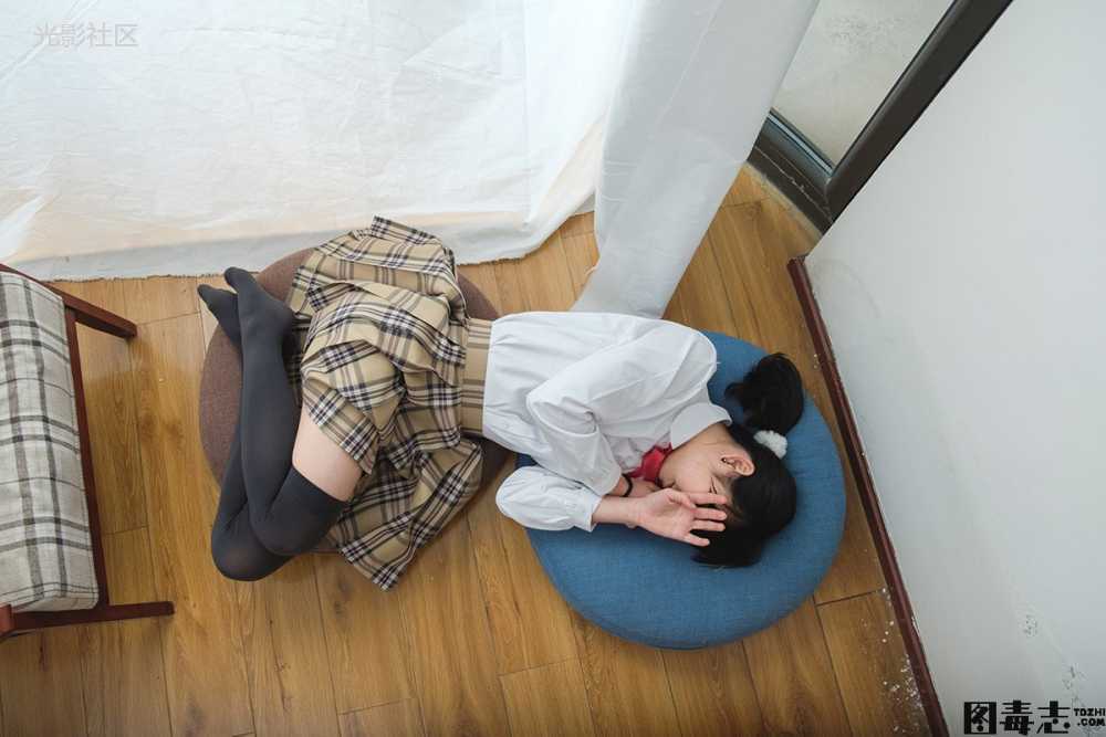 [喵写真] PR15-005 JK黑丝校服格子裙-光影社区