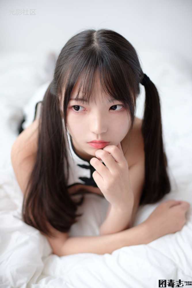 [森萝财团] X-045 默陌 灰丝情趣旗袍-光影社区